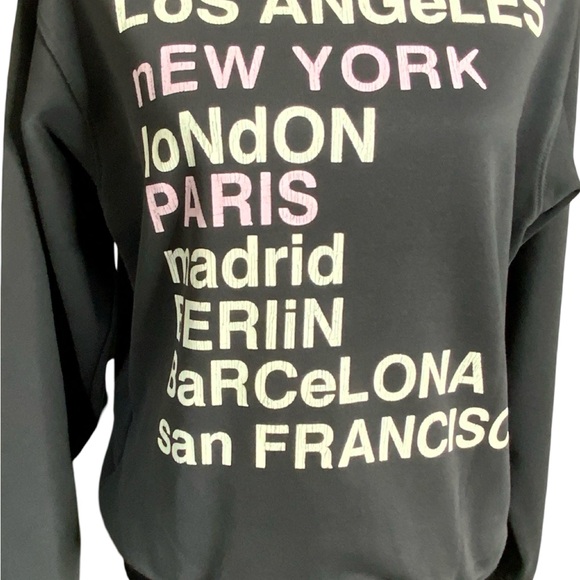 Anine Bing 🌸City Love🌸 Sweatshirt with City Names - SZ SM - Picture 3 of 16